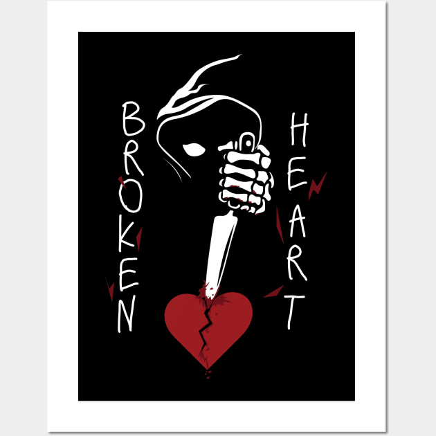 Broken Heart Wall Art by White Name